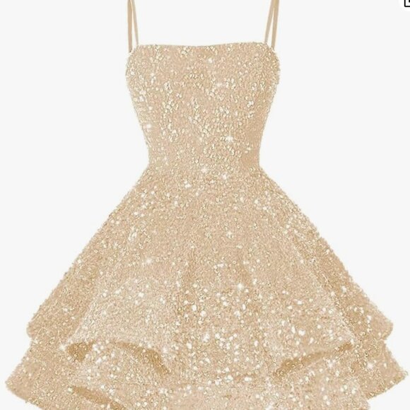 NWT Gold Sequin Homecoming Dress - Picture 1 of 3
